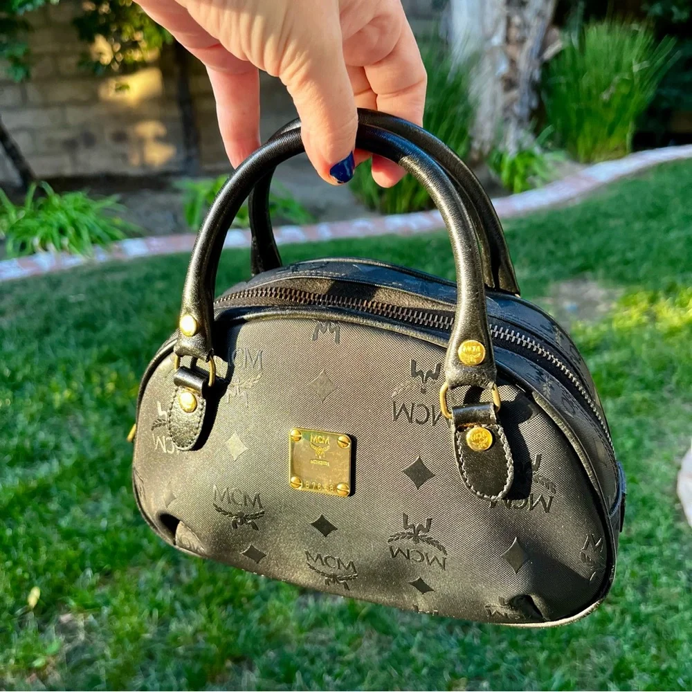 MCM Black Vintage Visetos Mini Handbag - Picture 9 of 10